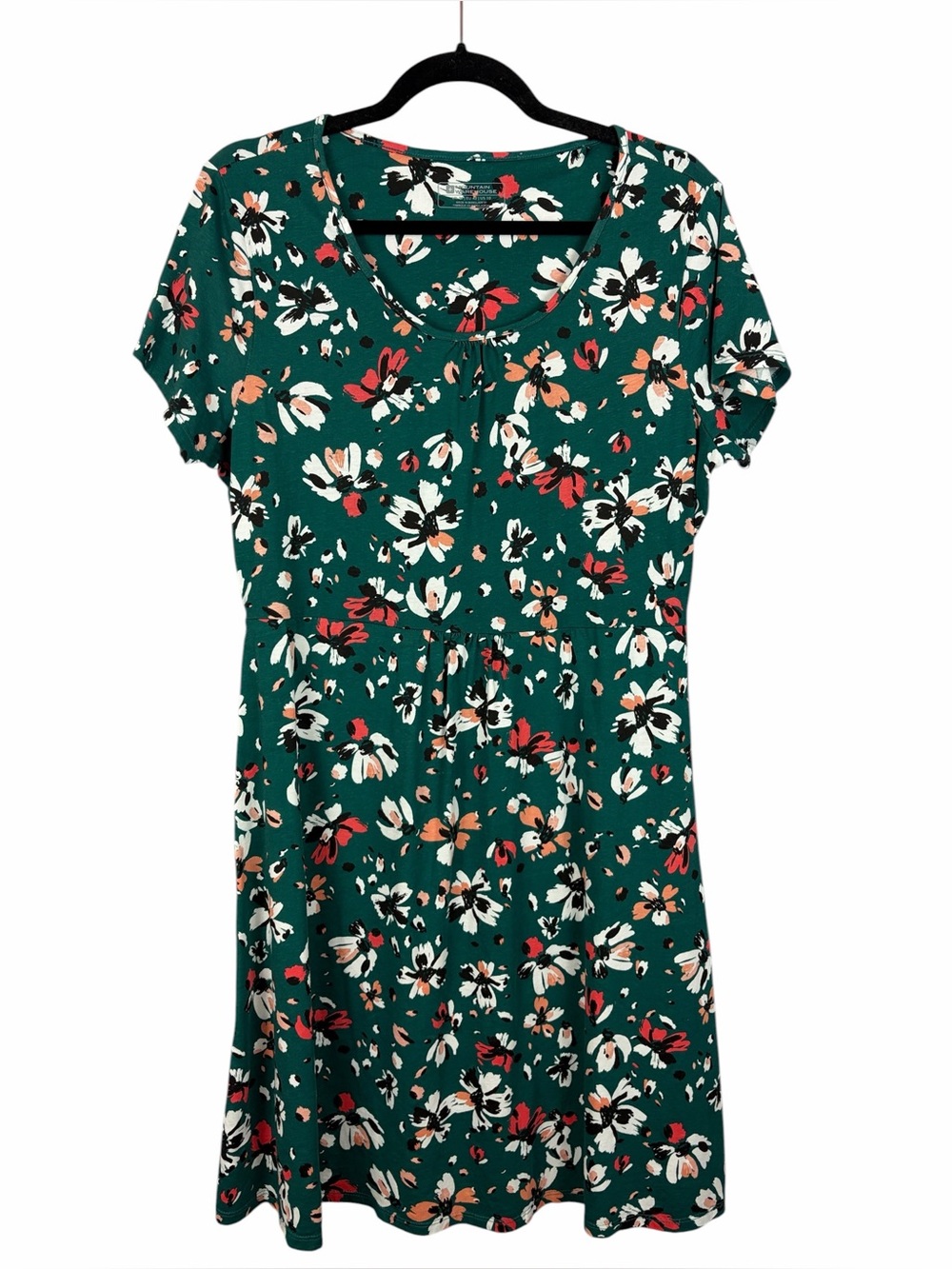 Mountain Warehouse Green Floral Cotton Jersey Fit & Flare Dress Size 10